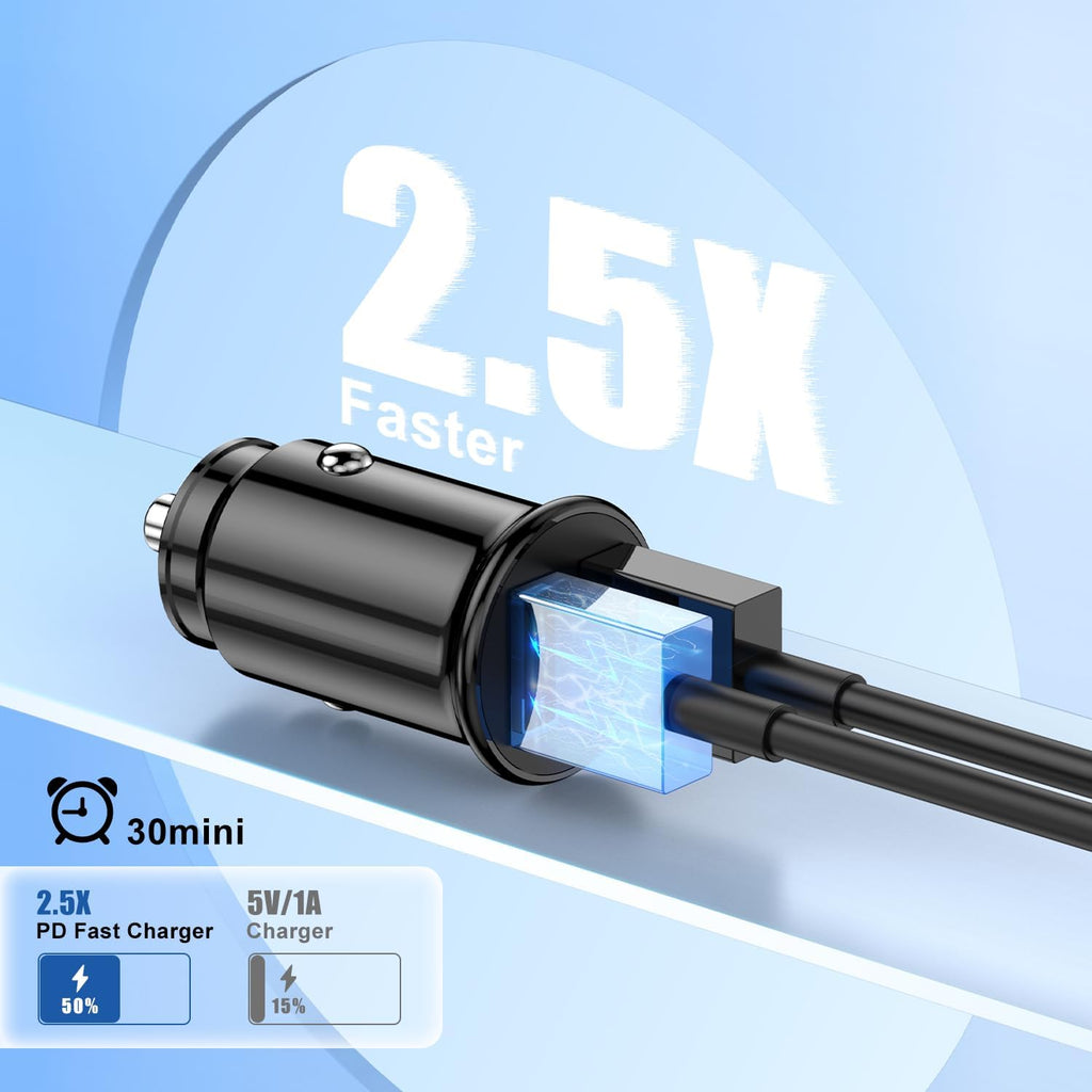 Apple Certified iPhone Car Charger - Fast Dual-Port USB Adapter for iPhone 14 Pro Max/14/13 Pro/13/12 Mini/11 Pro/Xs/X/8 Plus/7/6/5S/SE with Lightning Cable