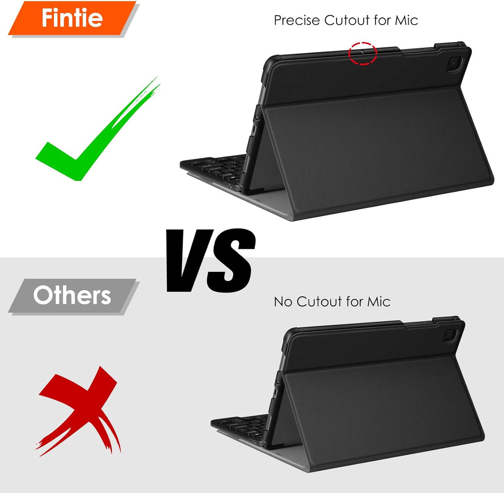 Slim Lightweight Keyboard Case for Samsung Galaxy Tab A7 10.4" 2022/2020 - Detachable Wireless Bluetooth Keyboard, Magnetic Stand Cover - Black