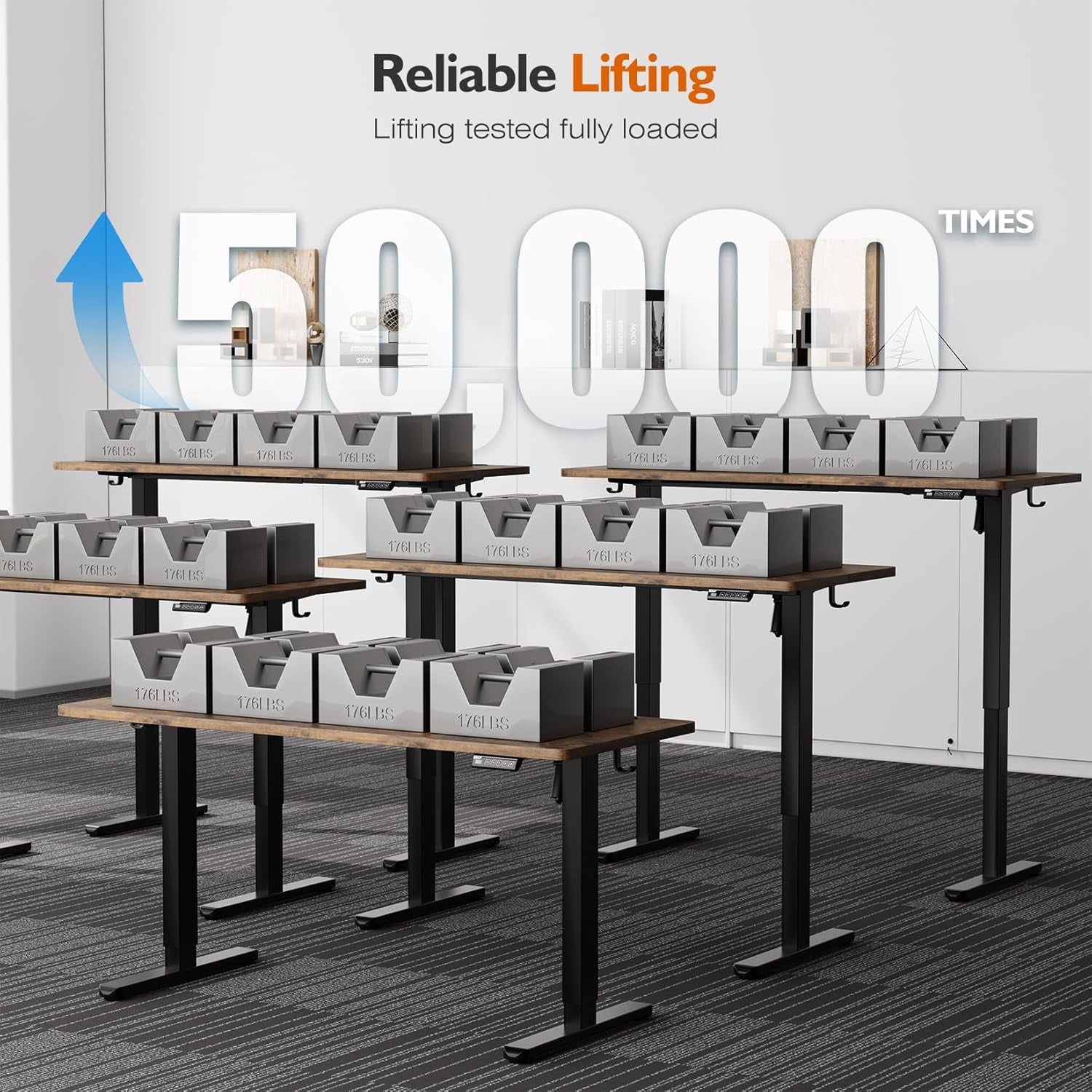 Elevate Your Workspace with a 55" Height Adjustable Electric Standing Desk – Perfect for Home Office, Gaming, and Study in Stylish Brown Finish