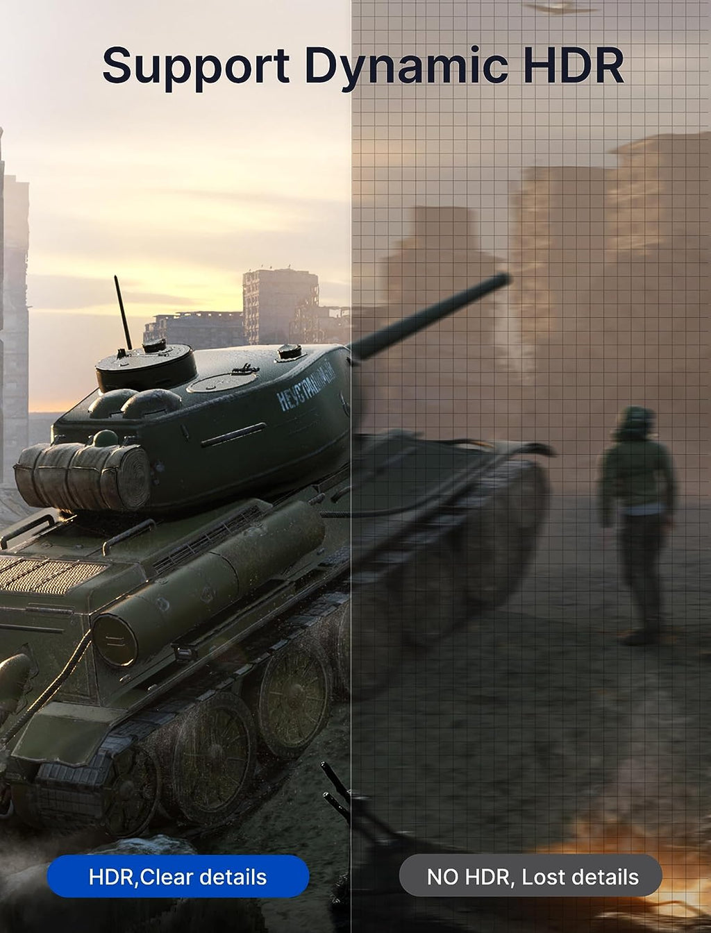 10Ft DisplayPort 1.4 Cable - Experience Stunning 8K@60Hz & 4K@144Hz | HBR3, 32.4Gbps, HDR10, Supports Freesync & G-Sync - Perfect for Gaming Monitors, PCs, and Laptops - Grey