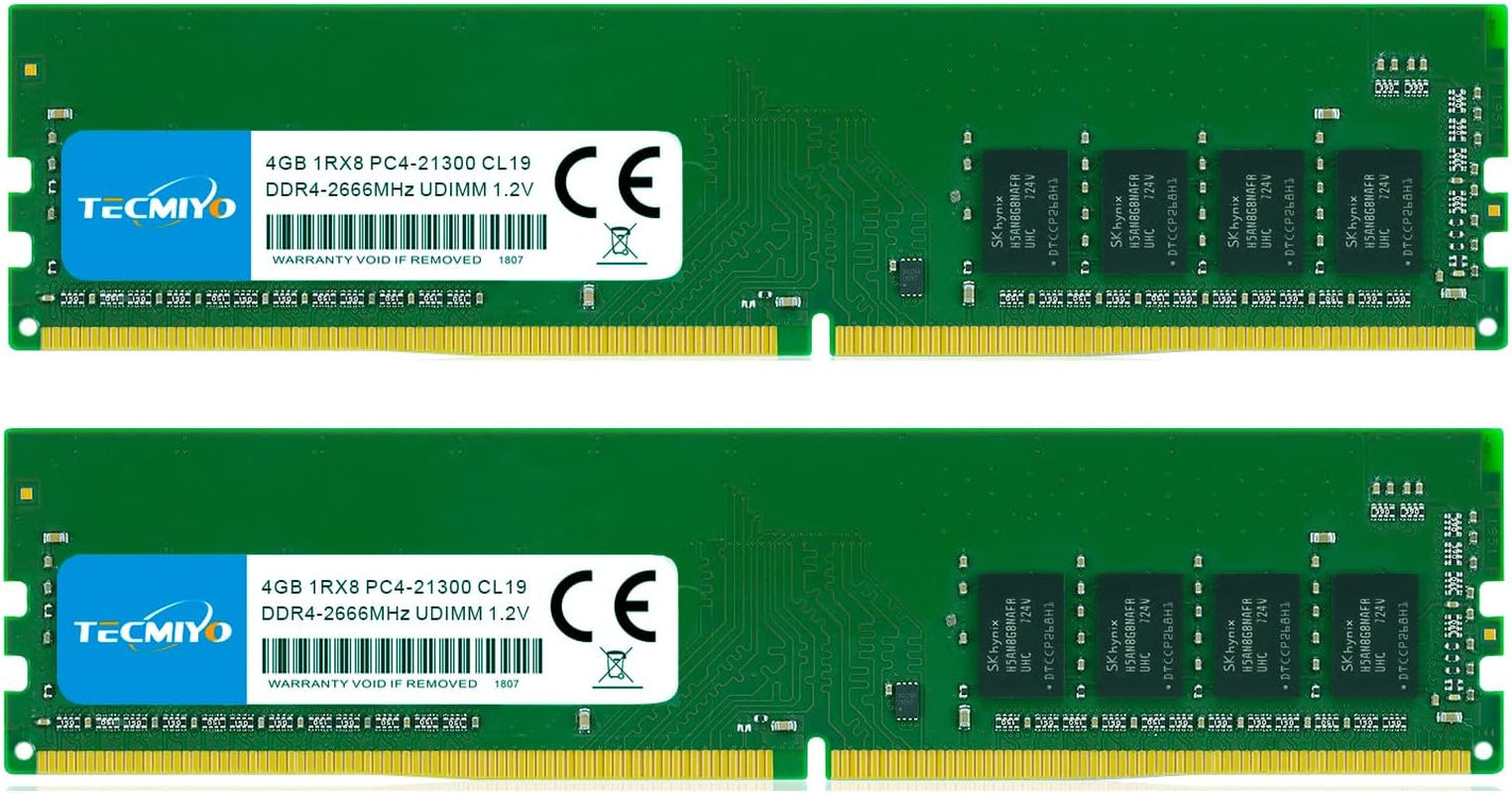 High-Performance 8GB DDR4 2666MHz Dual Channel RAM Kit - Unbuffered 288-Pin Desktop Memory PC4-21300U
