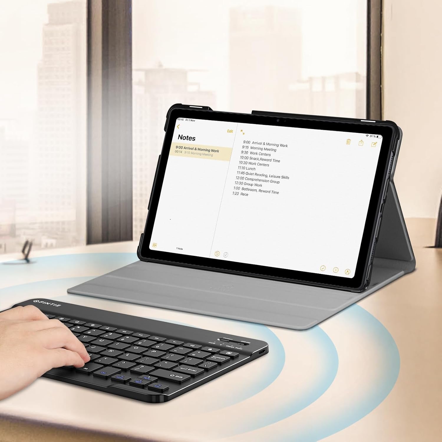 Slim Lightweight Keyboard Case for Samsung Galaxy Tab A7 10.4" 2022/2020 - Detachable Wireless Bluetooth Keyboard, Magnetic Stand Cover - Black