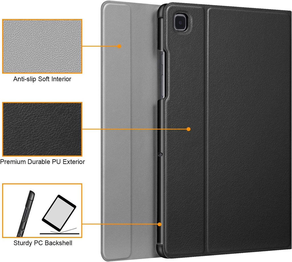 Slim Lightweight Keyboard Case for Samsung Galaxy Tab A7 10.4" 2022/2020 - Detachable Wireless Bluetooth Keyboard, Magnetic Stand Cover - Black